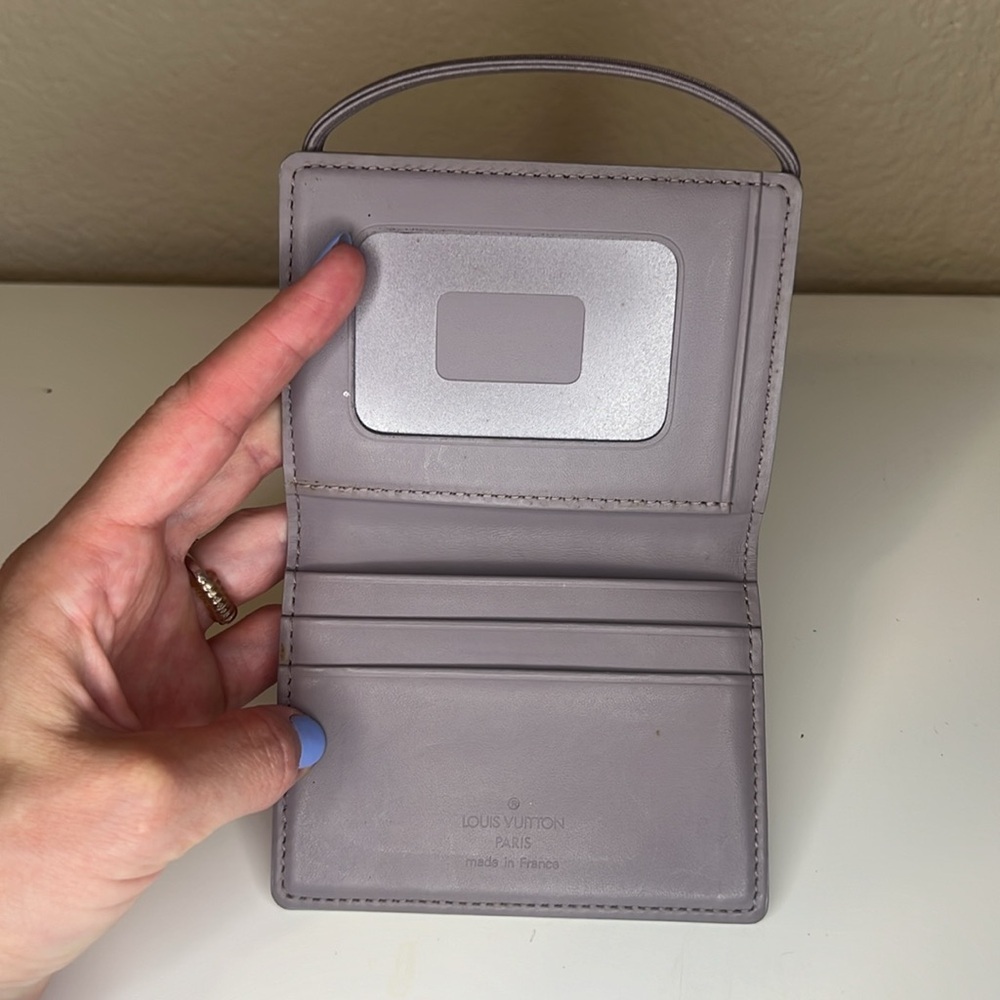 Louis Vuitton Epi Porte Monnaie Elastic Wallet Gray Leather Card Holder - Picture 5 of 9